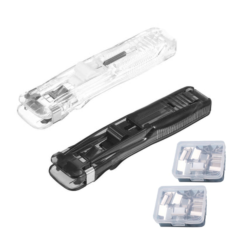 🎨Portable Binder Clip Stapler - 🧵 Includes 50 reusable clips🧰