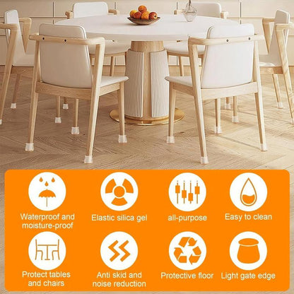 🛡️ Invisible Floor Protectors for Square Chair Legs – 🔇Anti-Scratch & Noise✨