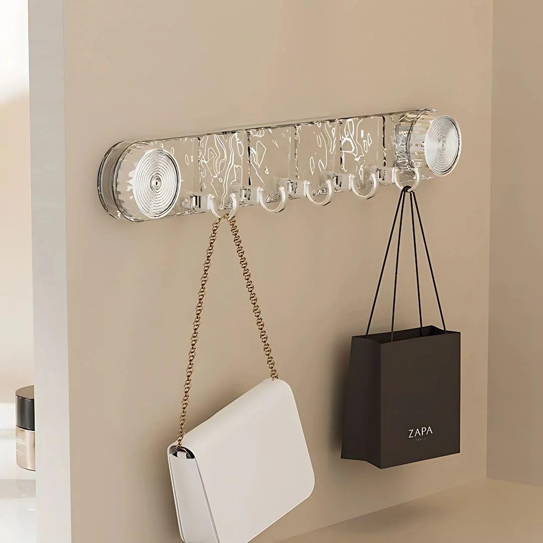 🏆Powerful Vacuum Mount Hook -  ⚙️Multi-Use Suction 5 Hook Rack For Tile & Glass✨