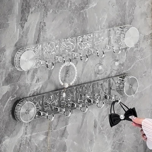 🏆Powerful Vacuum Mount Hook -  ⚙️Multi-Use Suction 5 Hook Rack For Tile & Glass✨