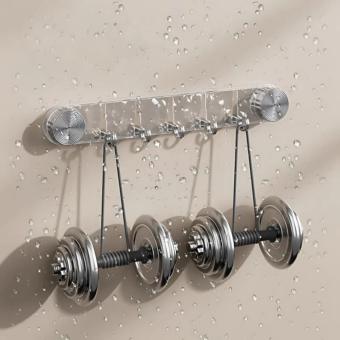 🏆Powerful Vacuum Mount Hook -  ⚙️Multi-Use Suction 5 Hook Rack For Tile & Glass✨