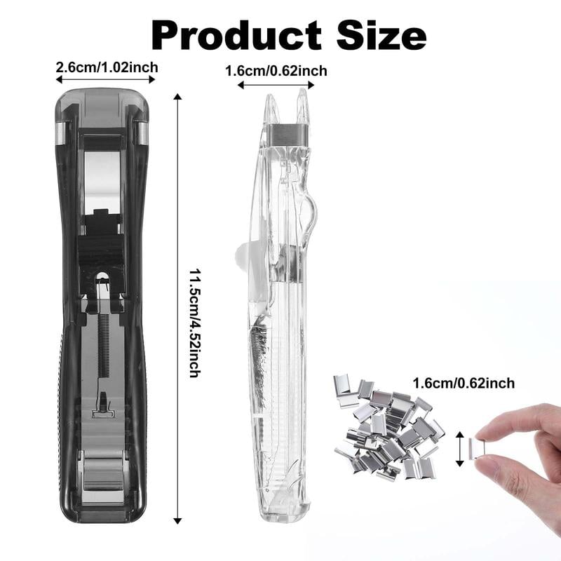 🎨Portable Binder Clip Stapler - 🧵 Includes 50 reusable clips🧰