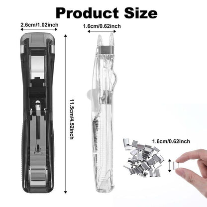 🎨Portable Binder Clip Stapler - 🧵 Includes 50 reusable clips🧰