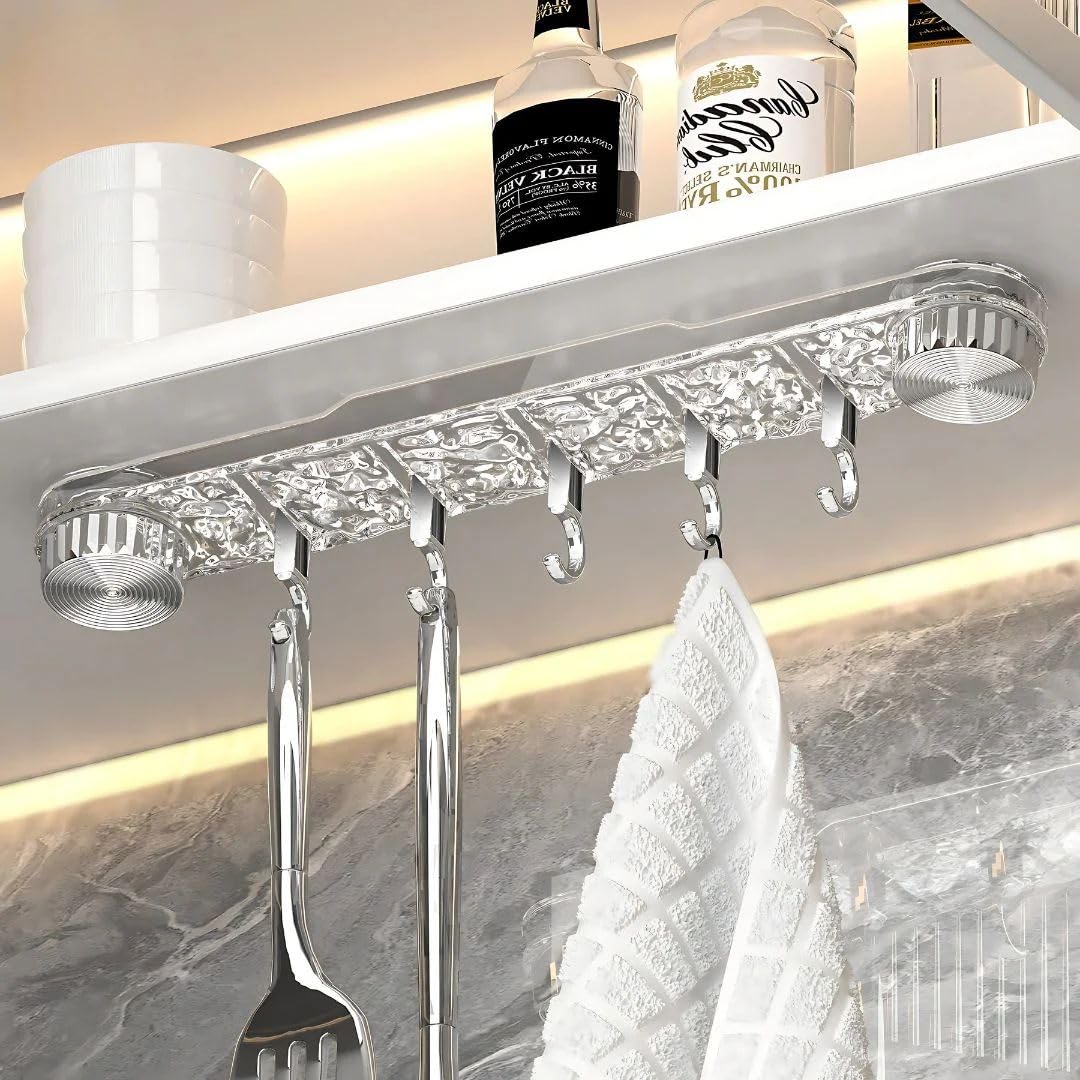 🏆Powerful Vacuum Mount Hook -  ⚙️Multi-Use Suction 5 Hook Rack For Tile & Glass✨