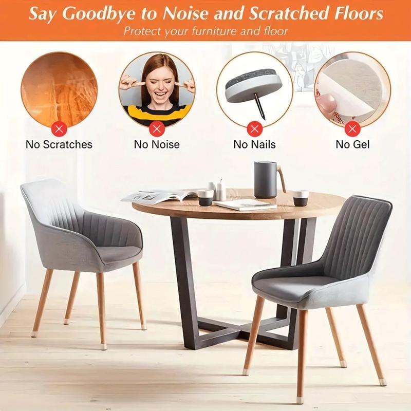 🛡️ Invisible Floor Protectors for Square Chair Legs – 🔇Anti-Scratch & Noise✨