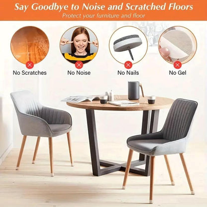 🛡️ Invisible Floor Protectors for Square Chair Legs – 🔇Anti-Scratch & Noise✨
