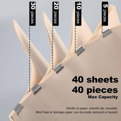 🎨Portable Binder Clip Stapler - 🧵 Includes 50 reusable clips🧰