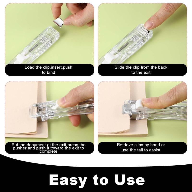🎨Portable Binder Clip Stapler - 🧵 Includes 50 reusable clips🧰