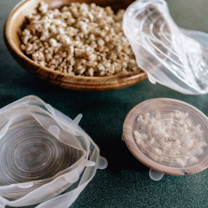 ✨Reusable Stretch Silicone Lids🔁—🧼 6-Piece Set Food Grade, Universal Fit for Bowls & Containers🌀