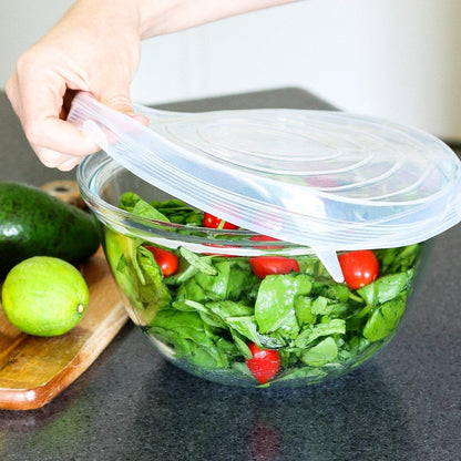 ✨Reusable Stretch Silicone Lids🔁—🧼 6-Piece Set Food Grade, Universal Fit for Bowls & Containers🌀