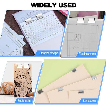 🎨Portable Binder Clip Stapler - 🧵 Includes 50 reusable clips🧰