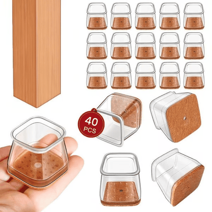 🛡️ Invisible Floor Protectors for Square Chair Legs – 🔇Anti-Scratch & Noise✨